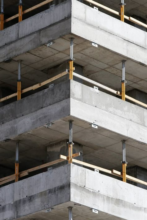 Gray Concrete Building Construction Building Photography, Construction Site Aesthetic, Construction Site Photography, Construction Gear, Construction Photography, Composition Photo, Concrete Work, Construction Images, Modular Construction