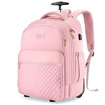 Roller Backpacks, Pink Luggage, Rolling Bag, Backpack With Wheels, Rolling Backpack, Luggage Backpack, Backpack For Women, Women Travel, Lunch Bags