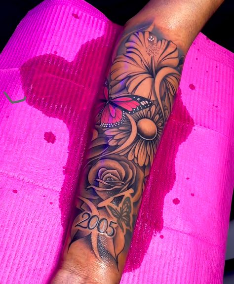 Tattoo Designs Forearm Women, Cute Sleeves Tattoos For Women, Arm Tat Women, Cute Sleeve Tattoos For Women Black, Sleeves For Black Women Tattoo, Half Sleeves Tattoo For Women, Ankle Sleeve Tattoo Women, Half Of Sleeve Tattoos For Women, Non Flower Tattoos For Women