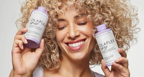 There's an Olaplex Sale for National Hair Day 2023 - PureWow Olaplex Blonde, Olaplex Shampoo, Purple Conditioner, Grey Blonde Hair, Toning Shampoo, Hair Care Brands, Soften Hair, Hydrate Hair, Purple Shampoo