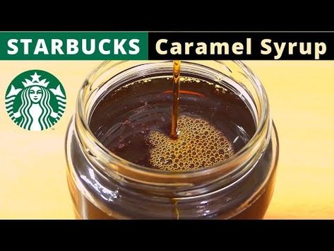 Homemade Starbucks Caramel Syrup | Simple and Easy Caramel Syrup - YouTube Caramel Syrup For Coffee, Homemade Caramel Syrup, Carmel Syrup, Caramel Coffee Syrup, Syrup For Coffee, Homemade Salve, Homemade Starbucks, Starbucks Caramel, Easy Caramel