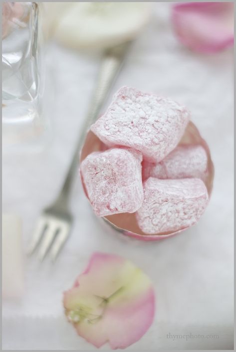 Rose Turkish Delight Recipe, Homemade Rose Water, Edible Flowers Recipes, Turkish Delights, Rose Recipes, Sweet Pastries, Turkish Delight, Flower Food, Water Recipes