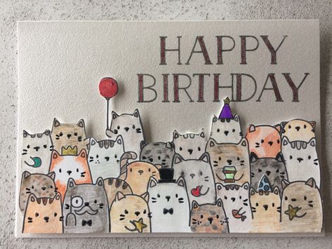 Birthday Present Ideas Diy Creative, Birthday Presents Handmade, Creative Valentine Cards Diy, Drawing For Birthday Gift, Birthday Card Ideas With Cats, Birthday Gifts Diy For Sister, Cute Handmade Gifts Aesthetic, Birthday Gift Drawing Ideas, Bday Painting Ideas