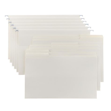 White Legal-Size Interior and Hanging File Folders Set of 12 | The Container Store Office Organisation, Wall File, File Boxes, Hanging Folders, Storage Organizers, Ergonomics Furniture, Hanging File Folders, Hanging Letters, Filing Cabinets