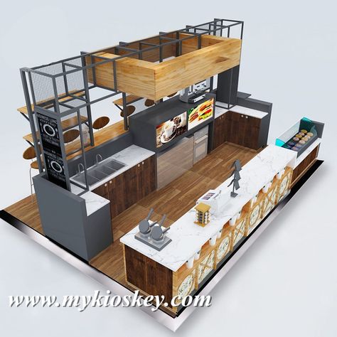 Wooden Coffee Kiosk with Classical Design for Shopping Mall Coffee Kiosk Design, Mall Coffee Shop, Coffee Kiosk, Coffee Shop Counter, Mall Kiosk, Bar Counter Design, Special Coffee, Bakery Design Interior, Coffee Shop Interior Design