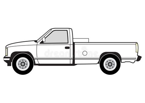 Pick Up Truck Drawing, Truck Side View, Truck Drawings, Van Drawing, Side View Drawing, Up Illustration, Obs Truck, Fiat 128, Pick Up Line