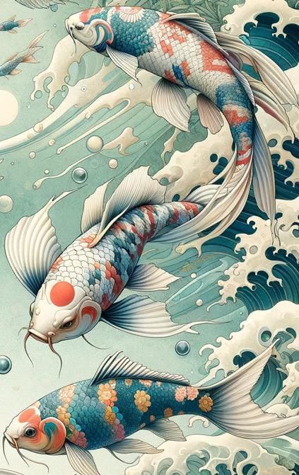 Art Chinois, Carpe Koi, Koi Carp, R Tattoo, Diy Watercolor Painting, Traditional Japanese Art, Diy Watercolor, Art Japonais, Koi Fish