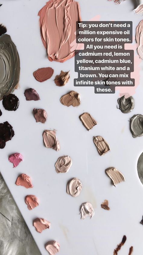 Painting Skin Tones, Zorn Palette, Painting Skin, Color Mixing Chart Acrylic, Skin Palette, Mixing Paint Colors, Color Theory Art, Oil Painting Tips, Colour Mixing