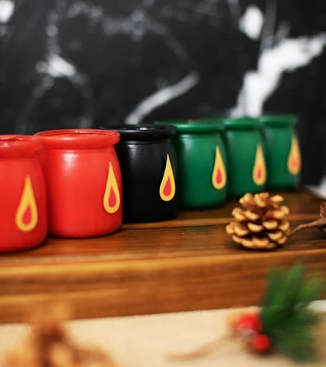 Create Your Own DIY Kwanzaa Kinara Set | Brother Crafts Kwanzaa Decorations Diy, Diy Kwanzaa Decorations, Diy Kinara Kwanzaa, How To Celebrate Kwanzaa, Kwanzaa Decor, Kwanzaa Day 2 Kujichagulia, Kinara Kwanzaa, Kwanzaa Kinara, Kwanzaa Crafts