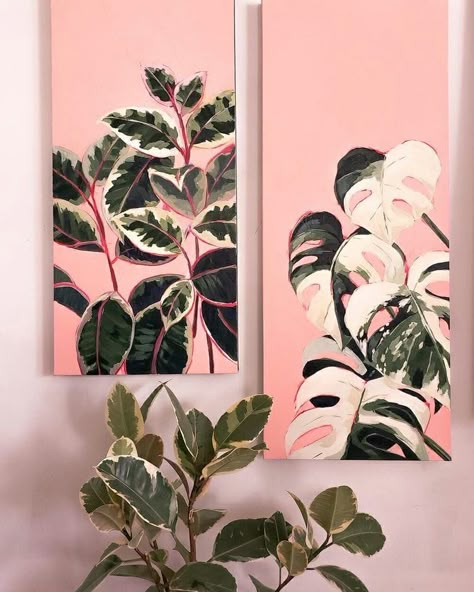 Plant Paintings, Rubber Tree, Plant Painting, Tropical Art, My Travel, Art Inspiration Painting, Plant Art, Painting Art Projects, The Model