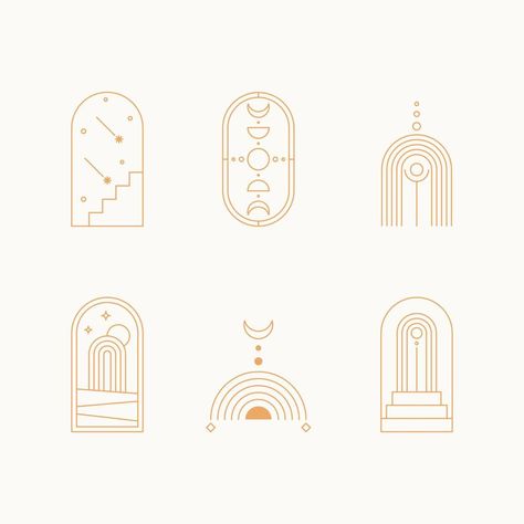 Boho Vector Art, Celestial Line Art, Mystic Symbols, Boho Celestial, Vector Line Art, New Bedroom Design, Minimal Boho, Design Apps, Line Art Illustration