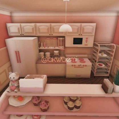 #Bloxburg #Nogamepass #Pink Theme #Roblox #Kawaii #Pink #Bakery Bear Bakery Bloxburg, Bakery Ideas Bloxburg, Pink Cafe Bloxburg, Bloxburg Bakery Layout, Bloxburg Bakery Ideas, Bloxburg Coffee Shop, Cafeteria Bloxburg, Bakery Bloxburg, Cafe Layouts