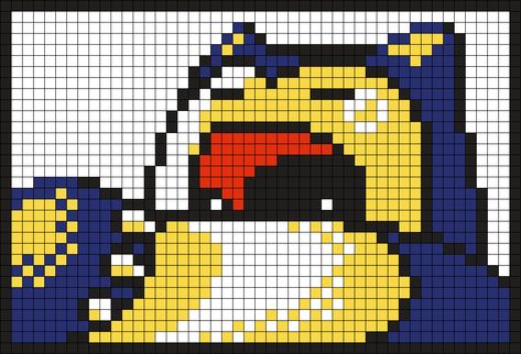 Snorlax Pattern, Snorlax Pokemon, Pokémon Perler, Perler Pattern, Pixel Grid, Pokemon Crochet, Pokemon Crochet Pattern, Grid Patterns, Pixel Art Pokemon