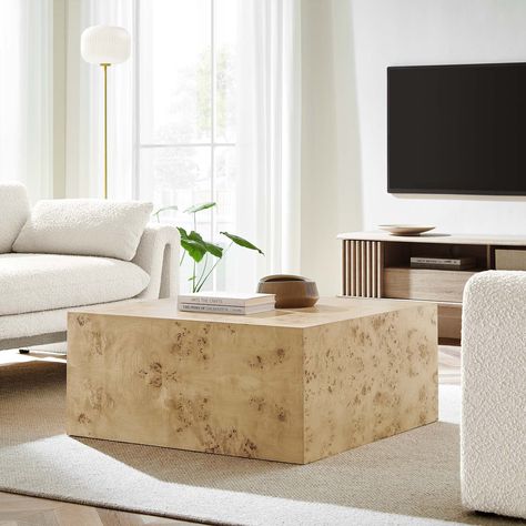 Modway Cosmos 36" Square Burl Wood Coffee Table in Natural Burl - Walmart.com Burl Wood Coffee Table, Burled Wood Coffee Table, Design Library, Burl Wood, Wood Coffee Table, Coffee Table Square, Wood Square, The Cosmos, Furniture Outlet Stores