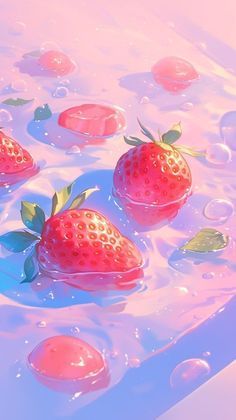 Cute Food Art Wallpaper, Cute Strawberry Aesthetic, Cute Strawberry Wallpaper, Pretty Strawberries, Kawaii Wallpaper Aesthetic, 80's Aesthetic, Wallpaper Iphone Tumblr, Iphone Aesthetic Wallpaper, Strawberry Wallpaper