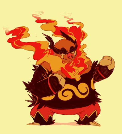 Pokemon Emboar, Emboar Pokemon, Fanart Pokemon, Pokemon Sprites, Pokemon Champions, Pokemon Starters, Pokemon Poster, Cool Pokemon Wallpapers, Pokémon Black And White