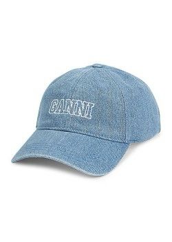 Ganni - Logo Denim Baseball Cap  $95.00 Eclectic Grandpa, Grandpa Style, Denim Baseball Cap, Baseball Cap, Baseball, ? Logo, Knitting