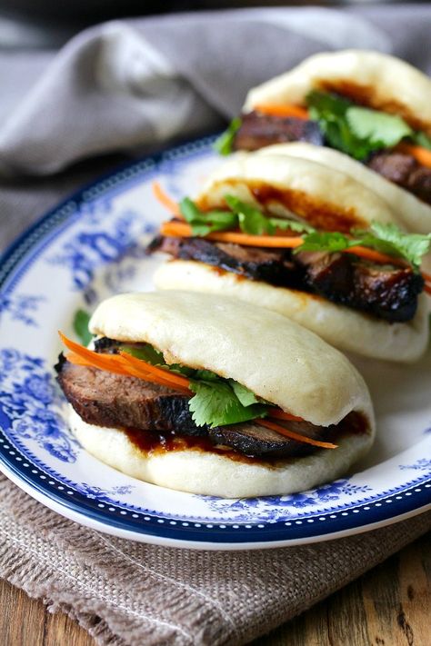 Steamed Bao Buns | World Bread Day | Karen's Kitchen Stories Steamed Bun Sandwich, Steamed Bao Buns, Steamed Bao, Freezing Leftovers, Bao Buns, Barbecue Pork, Pickled Vegetables, Steamed Buns, Bun Recipe