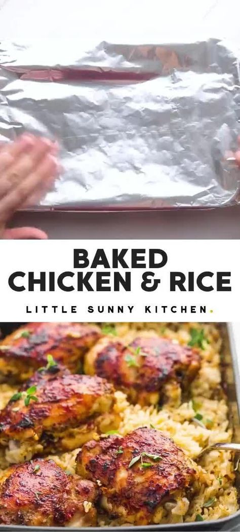 Cooking Recipes Chicken, Oven Baked Chicken And Rice, Chicken And Rice Dinner, Baked Chicken And Rice, Buttery Rice, Rice Video, Turkey Breast Recipe, Potato Rice, Rice Dinner