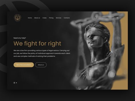 Law firm website design by Oksana Kharkova on Dribbble Law Website Design, Law Firm Website Design, Law Firm Design, Lawyer Website, Simple Website Design, Tattoo Website, Behance Design, Dublin Airport, Simple Website