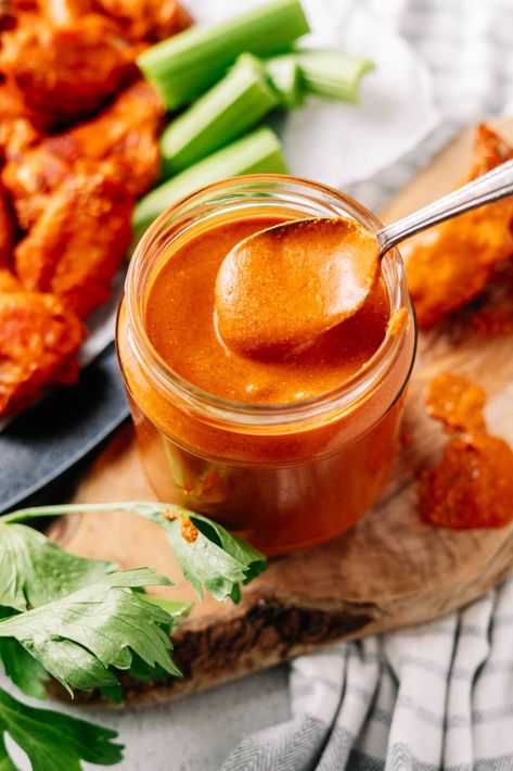 Franks Wing Sauce Recipe, Buffalo Wing Sauce Recipe, Hot Wing Sauce Recipe, Buffalo Wings Sauce Recipe, Wing Sauce Recipe, Vegan Buffalo Sauce, Buffalo Sauce Recipe, Hot Wing Sauces, Wing Sauce Recipes