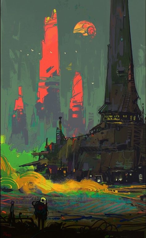 Graphisches Design, Dope Art, 판타지 아트, Environment Concept Art, Environmental Art, Sci Fi Art, Fantasy World, Landscape Art, Digital Painting