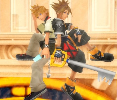 Sora And Roxas, Kingdom Hearts Crossover, Sora And Kairi, Kingdom Hearts Wallpaper, Kh 3, Kingdom Hearts Ii, Disney Pixar Characters, Kingdom Hearts Fanart, Kingdom Hearts Art