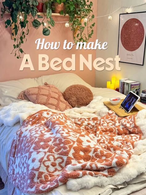 BED NEST TUTORIAL ☁️🎞️🧸🌙🕯️ | Gallery posted by Lemon8 Home | Lemon8 How To Fall Asleep On Christmas Eve, Bed Nest Sleeping Nook, How To Make A Bed Nest, Bed Nest, Make A Bed, Cute Christmas Ideas, Fluffy Duvet, Bored Jar, Nest Bed