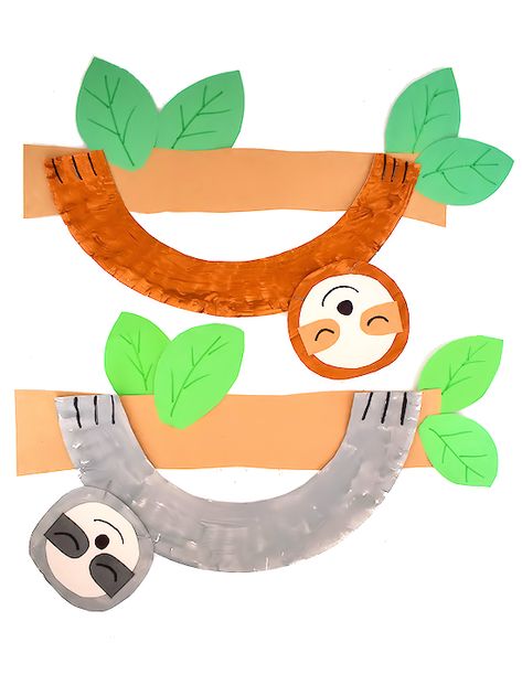 Paper Plate Sloth Craft #animalcraft #slothcraft #paperplatecraft #kids #craft #kidscraft #kidcrafts Paper Plate Sloth, Sloth Craft, Rainforest Crafts, Animal Crafts Preschool, Jungle Crafts, Zoo Crafts, Zoo Animal Crafts, Jungle Thema, Paper Plate Crafts For Kids