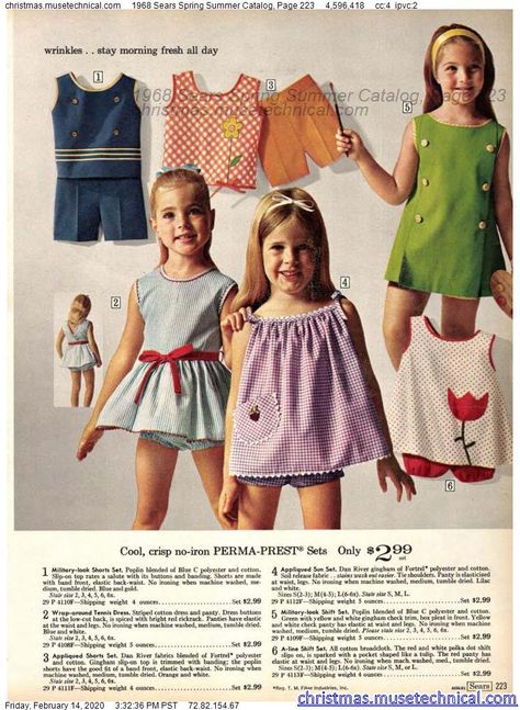 1968 Sears Spring Summer Catalog, Page 223 - Christmas Catalogs & Holiday Wishbooks Catalog Fashion, Fashion Outfits Korean, Fashion 1990s, Vintage Catalog, 1960 Fashion, Vintage Kids Clothes, Fashion Hippie, 60s And 70s Fashion, Fun Memories