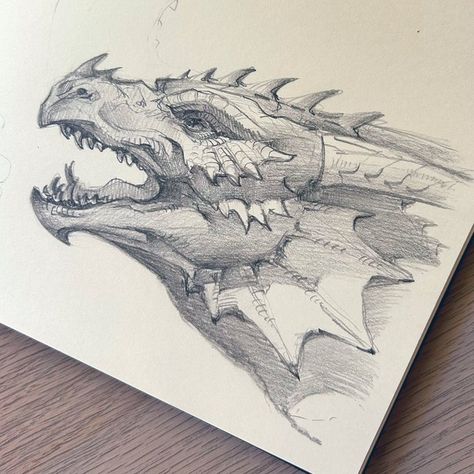 Dragon Head Drawing, Dragon Head, Creature Drawings, Dragon Design, Fantasy Creatures Art, Dragon Art, Artsy Fartsy, Dreamworks, Creature Art