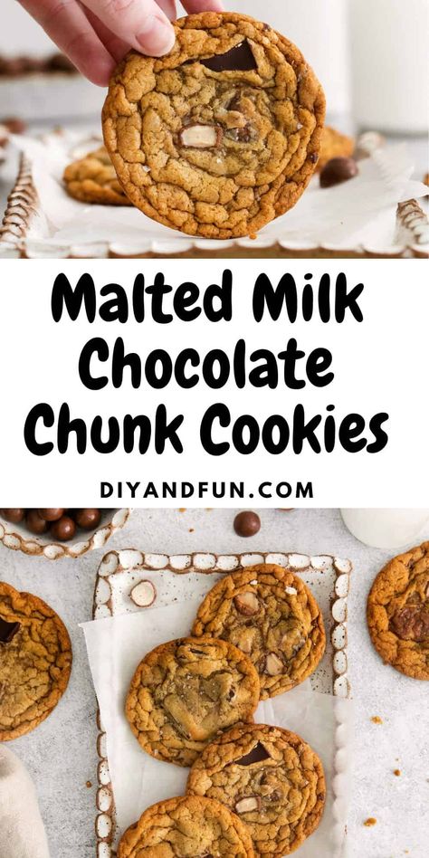 Malted Milk Cookies, Malted Milk Balls, Popular Desserts Recipes, Diy Dessert, Cookies With Chocolate, Milk Chocolate Candy, Malted Milk, Simple Food, Delicious Cookie Recipes