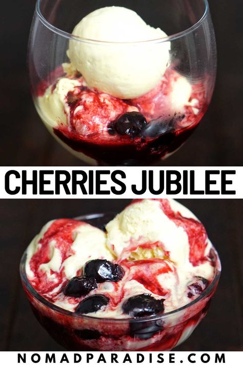 Cherries Jubilee Recipe, Cherry Jubilee Dessert, Slow Food Movement, Cherry Clafoutis, British Cooking, Cherries Jubilee, Party Snack Food, Kinds Of Desserts, Cherry Tart