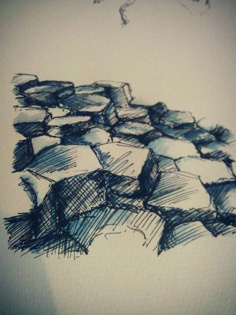 Giant's Causeway illustration Giants Causeway, Giant's Causeway, Irish Tattoos, Cloud Tattoo, Gcse Art, Tat Ideas, Doodle Art Designs, A Level Art, Art Sketchbook