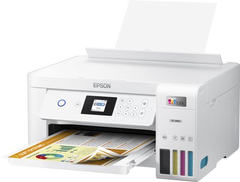 Epson EcoTank ET-2850 All-in-One Supertank Inkjet Printer White C11CJ63202 - Best Buy Smart Panel, Multifunction Printer, Best Printers, Printer Driver, Epson Printer, Worry Less, Home Needs, Small Home Office, Perfect Family