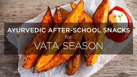 Ayurvedic (and kid-approved!) after-school snacks for winter. Vata Diet, Ayurveda Diet, Roasted Cauliflower Salad, Salmon Croquettes, Ayurvedic Recipes, Cooking Salmon, After School Snacks, School Snacks, World Recipes