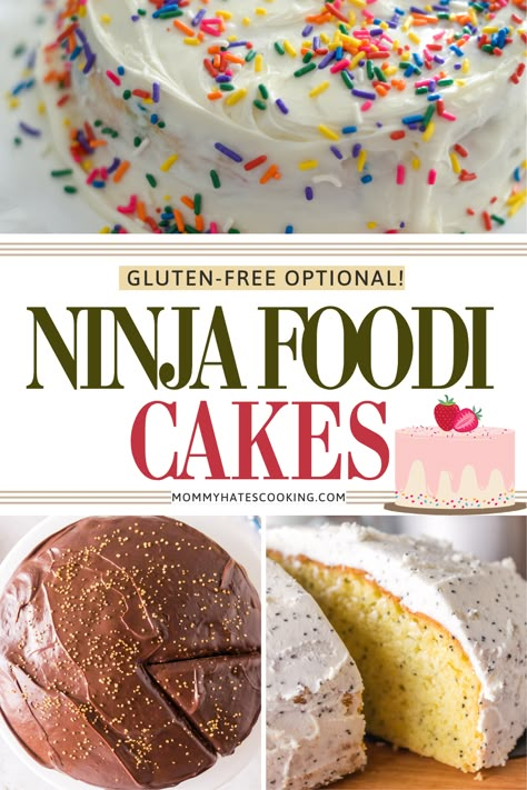 Ninja Foodi Cake, Pillsbury Gluten Free, Air Fryer Cake, Ninja Cake, Cake Recipes Easy, Cooker Cake, Ninja Cooking System Recipes, Funfetti Cake Mix, Ninja Recipes