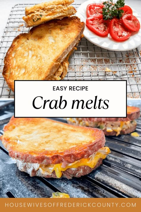 Maryland crab melt recipe Crab Melt Sandwich, Canned Crab Recipes, Can Crab Meat Recipes, Crab Melts, Crab Melt, Seafood Sandwiches, Crab Cake Sandwich, Canned Crab Meat, Crab Sandwich