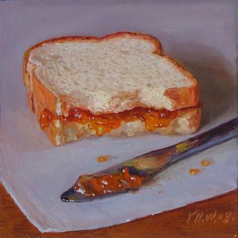 Bread Reference Drawing, Bread Oil Painting, Bread Reference, Painting Bread, Bread Painting, Bread Drawing, Food Paintings, Painting Food, Piskel Art