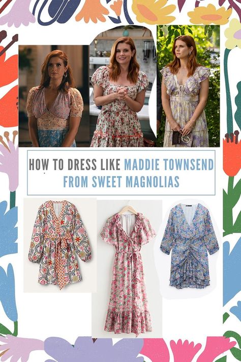 Maddie Sweet Magnolias Hair, Maddie Townsend Outfits, Maddie Sweet Magnolias, Maddie Sweet Magnolias Outfits, Sweet Magnolias Aesthetic, Maddie Townsend Style, Sweet Magnolias Maddie, Magnolias Aesthetic, Sweet Magnolias Outfits