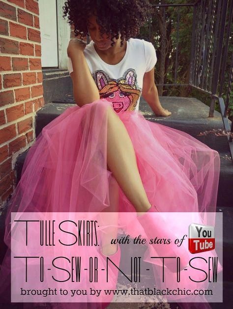 Tulle Skirt: To-Sew-Or-Not-To-Sew? | That Black Chic Full Length Tulle Skirt Diy, How To Tulle Skirt, Diy High Low Tulle Skirt, Diy Long Tulle Skirt, Tulle Dress Diy, High Low Tulle Skirt, Tutu Diy, Make A Tutu, Unicorn Garden