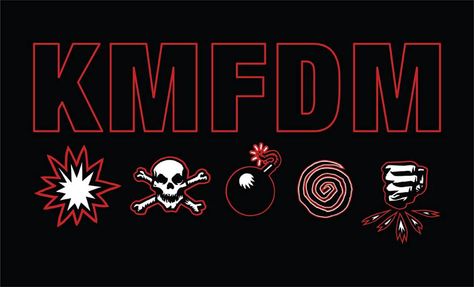 Kmfdm Album Covers, Vodka Reb, Kmfdm Wallpaper, Kmfdm Logo, Kmfdm Pfp, Kmfdm Symbols, Band Banners, Header Banner, Band Logos