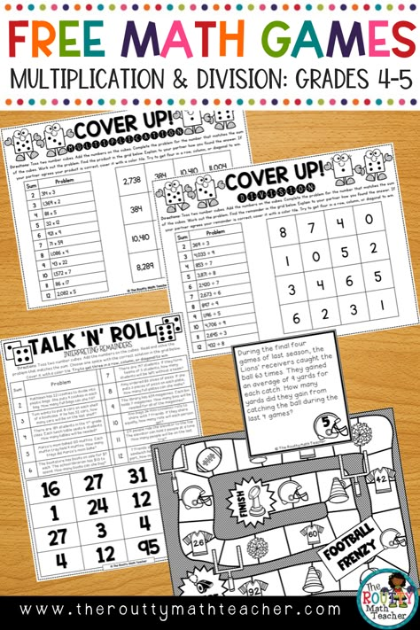 Interpreting Remainders, Number Multiplication, Division Math Games, Printable Math Games, Free Math Games, Division Games, Math Practice Worksheets, Math Division, Math School