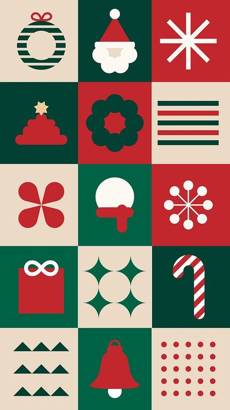 Icon Poster Design, Modern Christmas Color Palette 2024, Abstract Geometric Design, Christmas Elements Illustration, Christmas Graphic Design Illustration, Christmas Design Graphic Illustration, Holiday Design Graphic, Christmas Abstract Art, Christmas Design Graphic