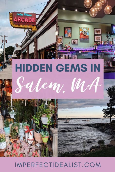 Salem, MA is known for its history and haunted activities, largely due to the Salem Witch Trials. But did you know that Salem is also just a quaint town to visit, with plenty of non-witchy things to do? Here are some of Salem's best hidden gems, including an arcade, cute shops, camping, and a cool pizza shop. | Things to do in Salem Massachusetts | Salem Massachusetts Shops | Salem Massachusetts Restaurants | Salem Massachusetts Travel | Day Trips from Boston | Weekend Trips from Boston Salem Massachusetts 1 Day, Places To Visit In Salem Massachusetts, Salem Massachusetts Places To Eat, Visit Salem Massachusetts, Salem Massachusetts Winter, Salem Massachusetts Shopping, Salem Massachusetts Spring, Salem Massachusetts Restaurants, Salem Massachusetts Summer