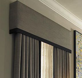 A cover board that goes over the rod to hide the hardwares giving it a clean look How To Hide Curtain Rods, Pelmet Curtains, Cornice Board Ideas, Curtain Box, Creative Curtains, Curtain Pelmet, Cornice Board, Fabric Roman Shades, Bedroom Cupboards