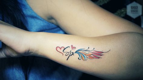 Letter With Wings Tattoo, Star Tattoo Designs, Star Tattoo, Book Tattoo, Wings Tattoo, Tattoos Gallery, Name Tattoo, Star Tattoos, S Tattoo