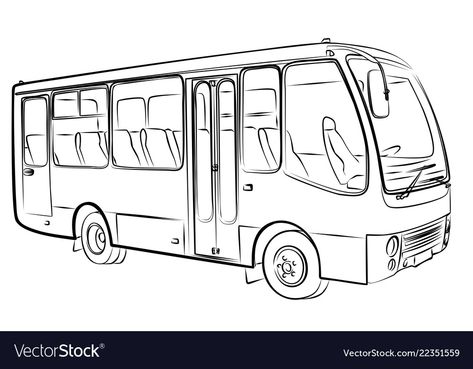 Bus Sketch, Bus Sekolah, School Bus Drawing, Lézervágott Fa, Bus Drawing, Bus Art, Bus Interior, Bike Sketch, Perspective Drawing Architecture