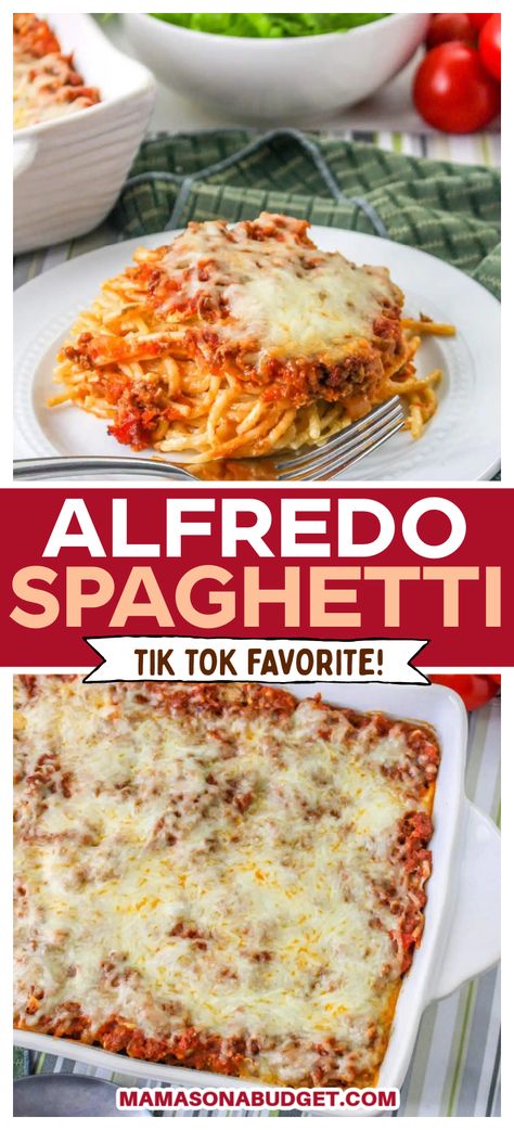 Rice And Spaghetti Sauce Recipes, Spaghetti Fettuccine, Recipes Using Fettuccine Noodles, Pink Spaghetti, Recipes For Spaghetti Noodles, Leftover Spaghetti Recipes, Fettucini Noodles Recipes, Alfredo Spaghetti, What To Do With Leftover Spaghetti Sauce