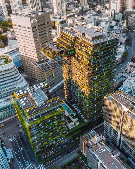 Ateliers Jean Nouvel on Instagram: “World's tallest vertical garden One Central Park, Sydney Photo by @jmermot” One Central Park Sydney, Eco Apartment, One Central Park, Space Pics, Vertical Forest, High Building, Jean Nouvel, Architectural Model, Landmark Buildings